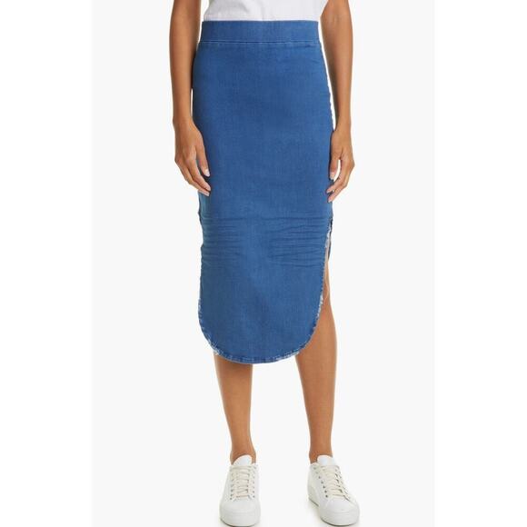 FRANK & EILEEN NWOT Donegal Unforgettable Skirt Size 4 $268 MSRP Blue Denim Wash - Picture 1 of 7
